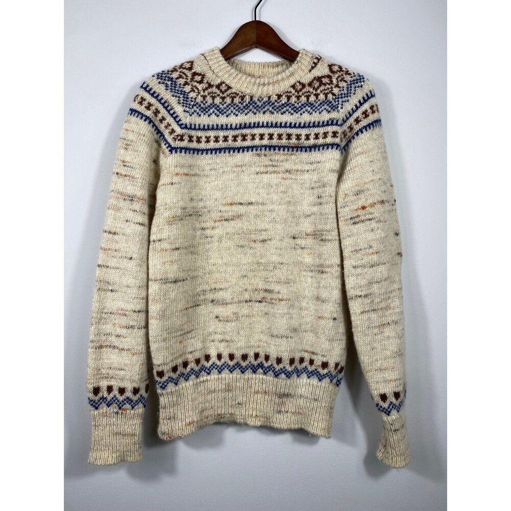 Winona Knits Wool Scandinavian Fair Isle Sweater Size Medium